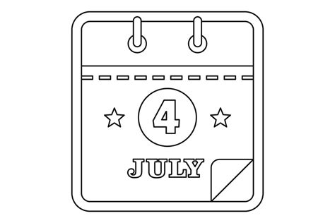 July Calendar Icon, Outline Style. Graphic by anatolir56 · Creative Fabrica