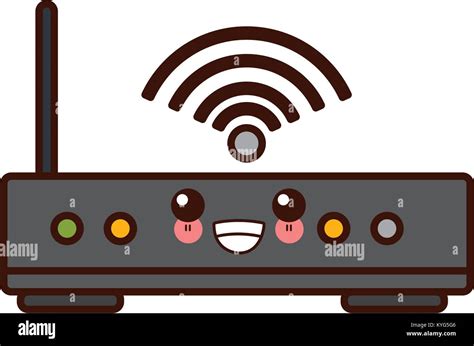 Wifi Router Antenna Cute Kawaii Cartoon Stock Vector Image And Art Alamy