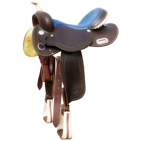 16 Marron foncé Selle western en forme de tonneau avec siège en cuir