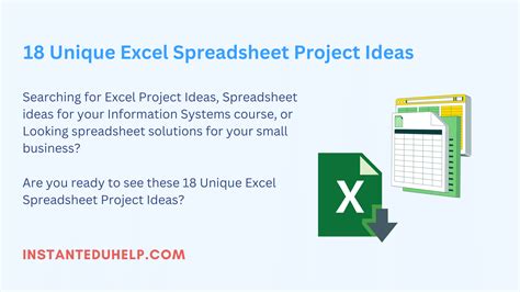 18 Unique Excel Spreadsheet Project Ideas InstantEduHelp