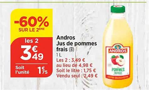 Promo Andros Jus De Pommes Frais Chez Maximarch Icatalogue Fr