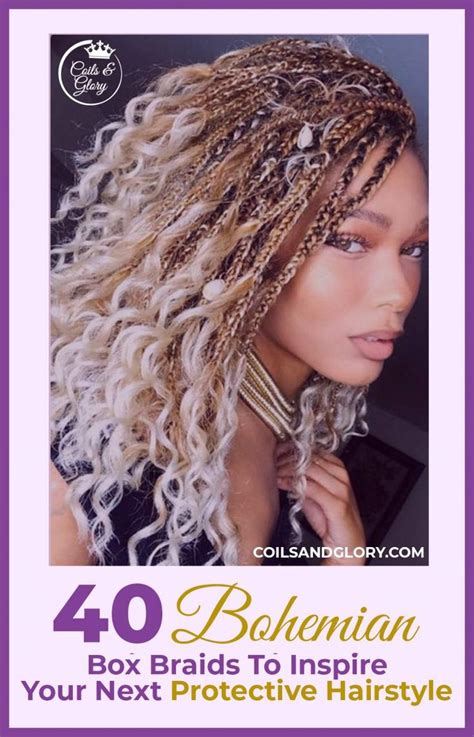 40 Bohemian Boho Goddess Box Braids Hairstyles For Winter 2024 Coils