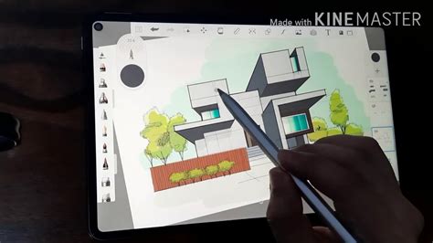 Huawei Matepad Pro M Pencil Drawing Test Using Autodesk Sketchbook Architecture Youtube