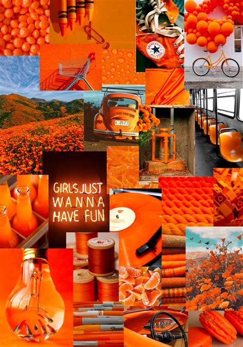 Orange collage wallpaper ☆ | Wallpaper, Painting, Fun