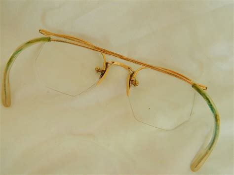 ANTIQUE VINTAGE EYEGLASSES COC 12 KGF Gold Filled Semi Rimless USED EBay