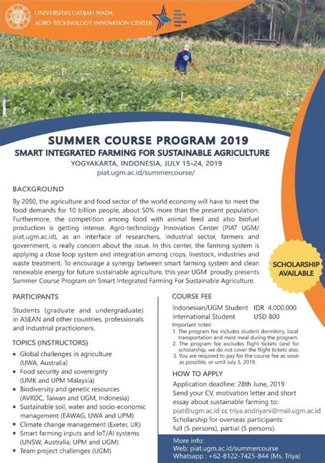 Summer Course On Smart Integrated Farming For Sustainable Agriculture