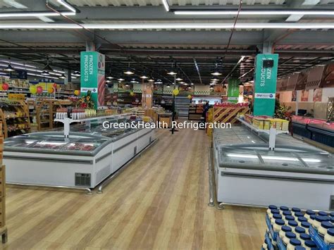 1000L Commercial Curved Glass Top Island Display Freezer For Supermarket