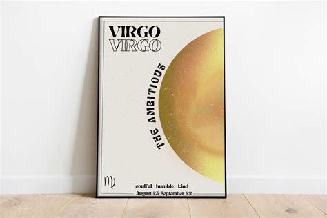 Virgo Wall Art Zodiac Poster Printable Virgo Wall Art Etsy