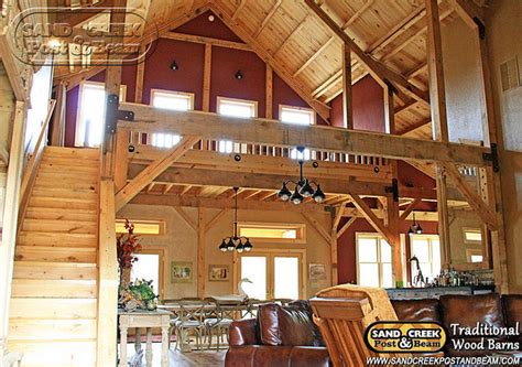 Barn Home Loft Living Sand Creek Post And Beam Traditional Wood Barns