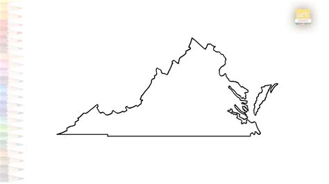 Virginia Map Drawing Easy Drawing Tutorials How To Draw Virginia