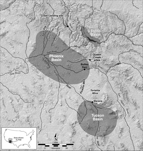 Map Of Central And Southern Arizona Showing Project Location And Other