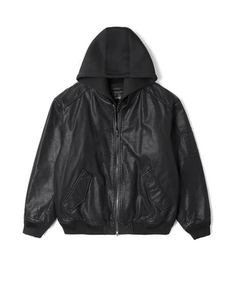 Musinsa Ad Hoc Unisex Hooded Detachable Eco Leather Ma Aviation