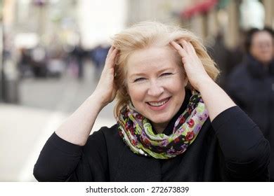 Happy Portrait Elderly Blonde Woman Spring Stock Photo Shutterstock