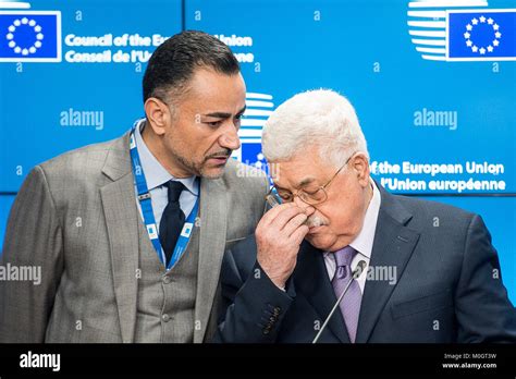 Brussels Bxl Belgium 22nd Jan 2018 The Palestinian President