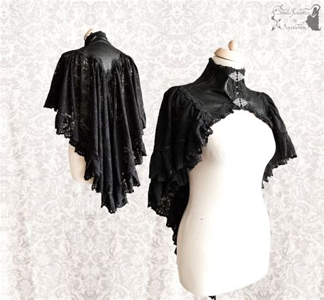 Capelet Gothic Victorian Black Shrug Steampunk Vespertilio Etsy