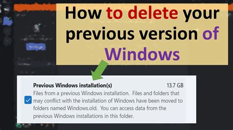 How To Delete Your Previous Version Of Windows YouTube
