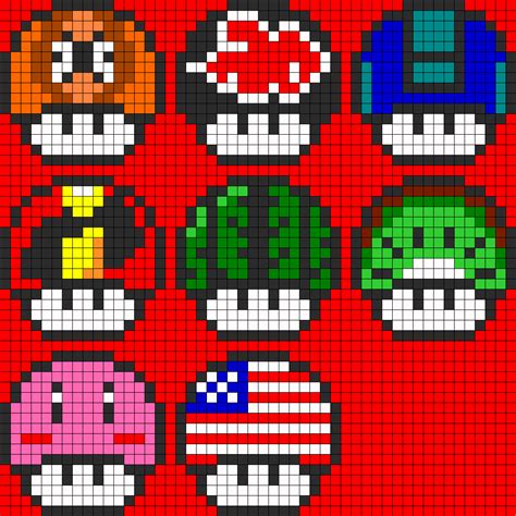 Mario Mushroom Perler Bead Patterns My First Try At Perler Beads