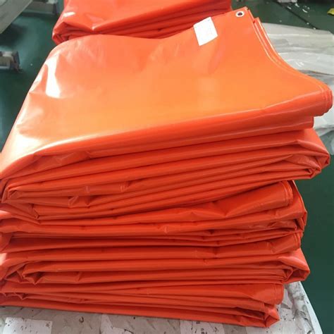 Supply Gsm Orange Fire Retardant Fireproof Pvc Coated Tarpaulin