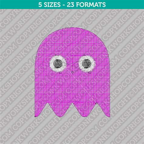 Pac Man Ghost Embroidery Design 5 Sizes Instant Download Dnkworkshop