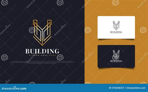 Luxury Gold Real Estate Logo Design with Line Style Stock Vector ...