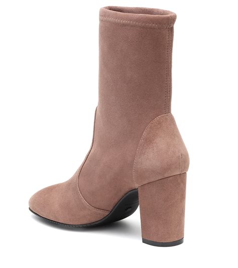 Stuart Weitzman Yuliana Suede Ankle Boots In Brown Lyst