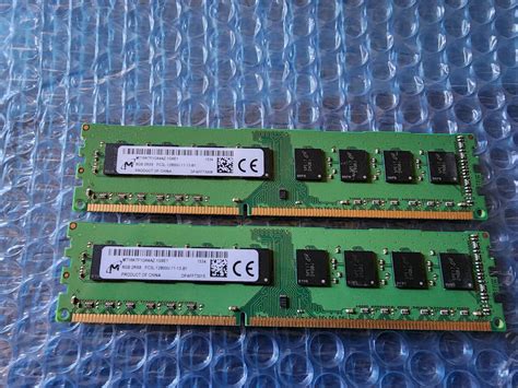 【やや傷や汚れあり】即決 Micron製 Ddr3 8gb×2枚 計16gb Pc3l 12800 No Ecc 240pin 低電圧対応