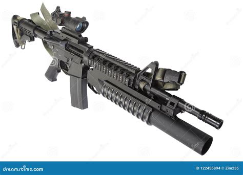 M4 Carbine Equipped With M203 Grenade Launcher Stock Photo Image Of