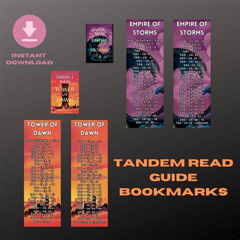 Tog Tandem Read Bookmark Digital Download Sarah J Maas Booktok Throne Of Glass Empire Of