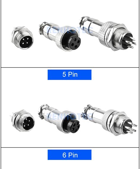 Gx16 4 Pin 4pin Aviation Circular Connector 16mm Ip55 Waterproof Metal Male Female Panel Chassis