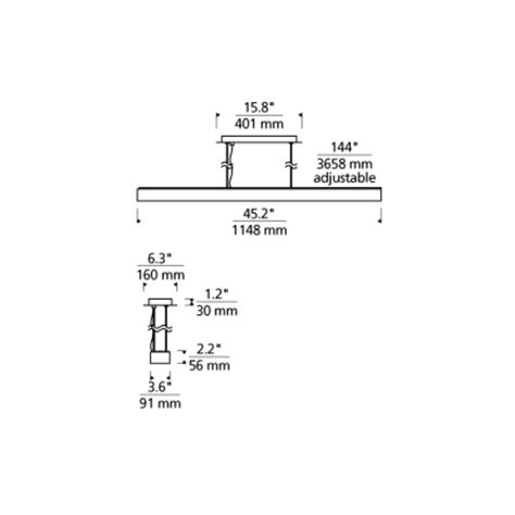 Tech 700lsknox Knox 45 Led Linear Suspension 700lsknoxb Led Visual