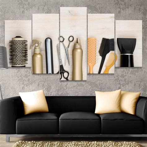 Hairdresser Tools Multi Panel Canvas Wall Art | Hair salon decor, Salon ...