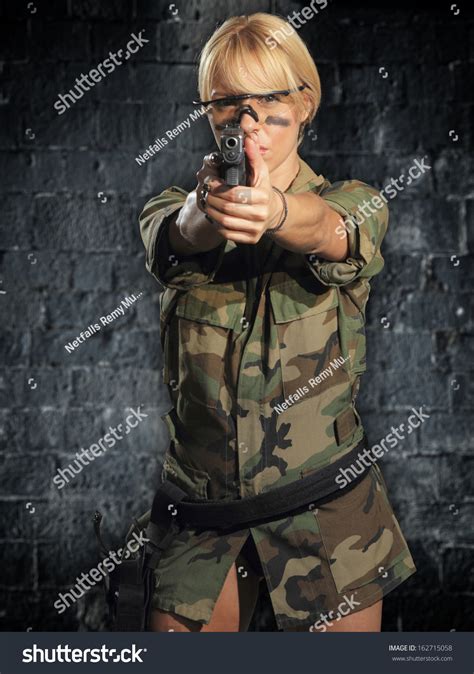 Beautiful Sexy Blonde Girl Gun Stock Photo Shutterstock