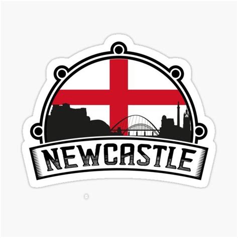 Newcastle England Skyline Travel Souvenir British Flag Sticker i 2024