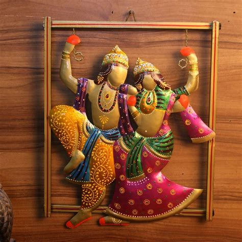 Iron Painted Wall Radha Krishna Frame