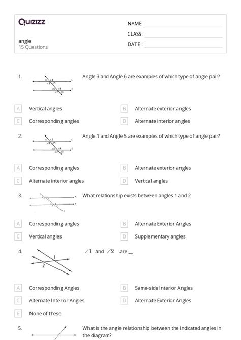 50 Angles Worksheets For 3rd Grade On Quizizz Free And Printable Worksheets Library