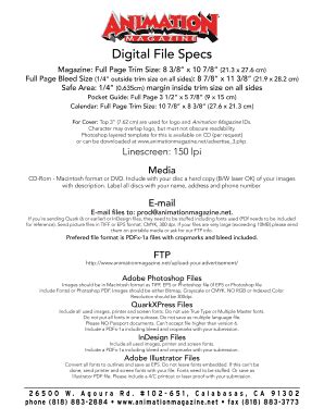 Fillable Online Digital File Specs Fax Email Print Pdffiller