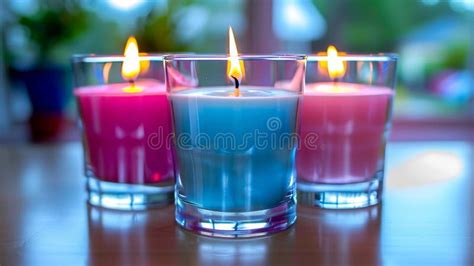 Minimalist Home Decor Aesthetic Colored Candles Mockup for Stylish Interior Design Stock ...