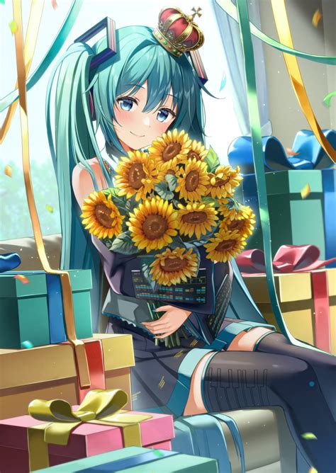 Safebooru 1girl Aqua Hair Bangs Banned Artist Black Skirt Black