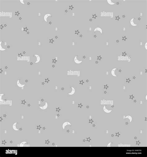 Stars and Moon Pattern. Baby's Seamless Pattern with Smiling Slipping ...