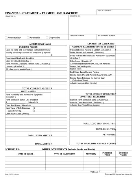 Farm Profit And Loss Statement Template Fill Online Printable Fillable Blank Pdffiller