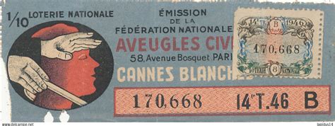 Billets De Loterie Bl Billets Loterie Nationale Aveubles Civils