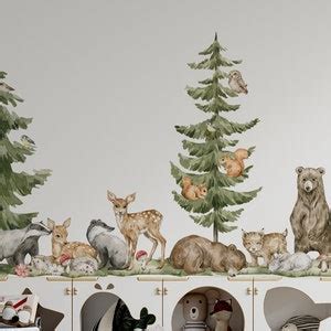 Forest Animals Wall Decals, Nursery Wall Decals, Forest Wall Decals ...