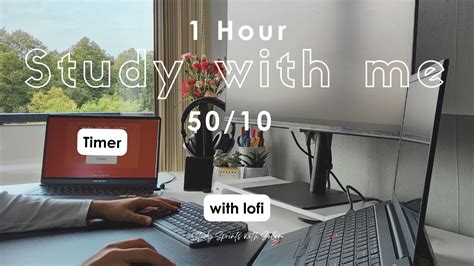 STUDY WITH ME 1 HOUR Lofi Pomodoro 50 10 Real Time Countdown