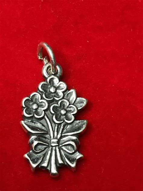 James Avery Sterling Silver Flower Bouquet Charm Gem