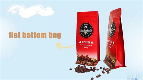 Custom Printed Coffee Beans Packaging Flat Bottom Coffee Bags With