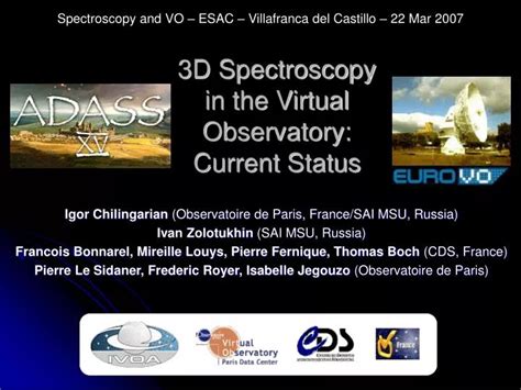 Ppt D Spectroscopy In The Virtual Observatory Current Status