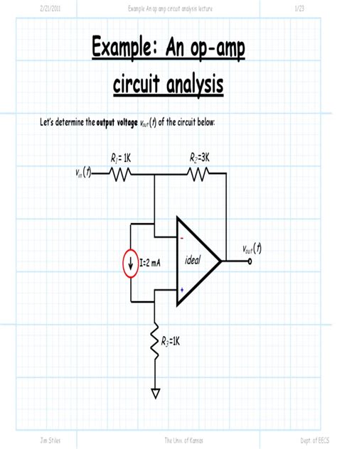 Example An Op Amp Circuit Analysis Lecture Operational Amplifier Amplifier