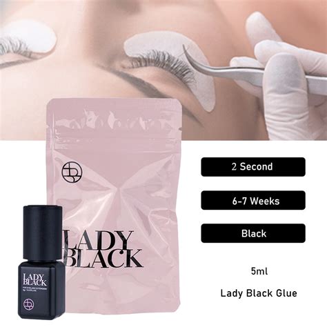 Botella Ml Lady Black Eyelash Extension Glue Pegamento De Secado