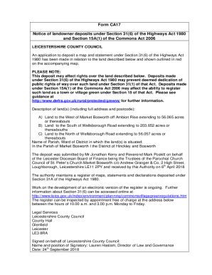 Fillable Online Form Ca Notice Of Landowner Deposits Under Section