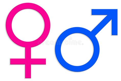 Gender Symbol Pink And Blue Icon Male And Female Symbols Isolated On